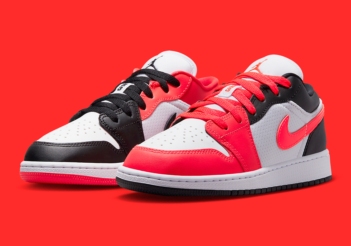 Black And Red Alternate On This GS Air Jordan 1 Low