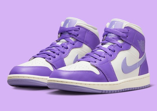 Official Images Of The Women’s Air Jordan 1 Mid “Sail/Purple”