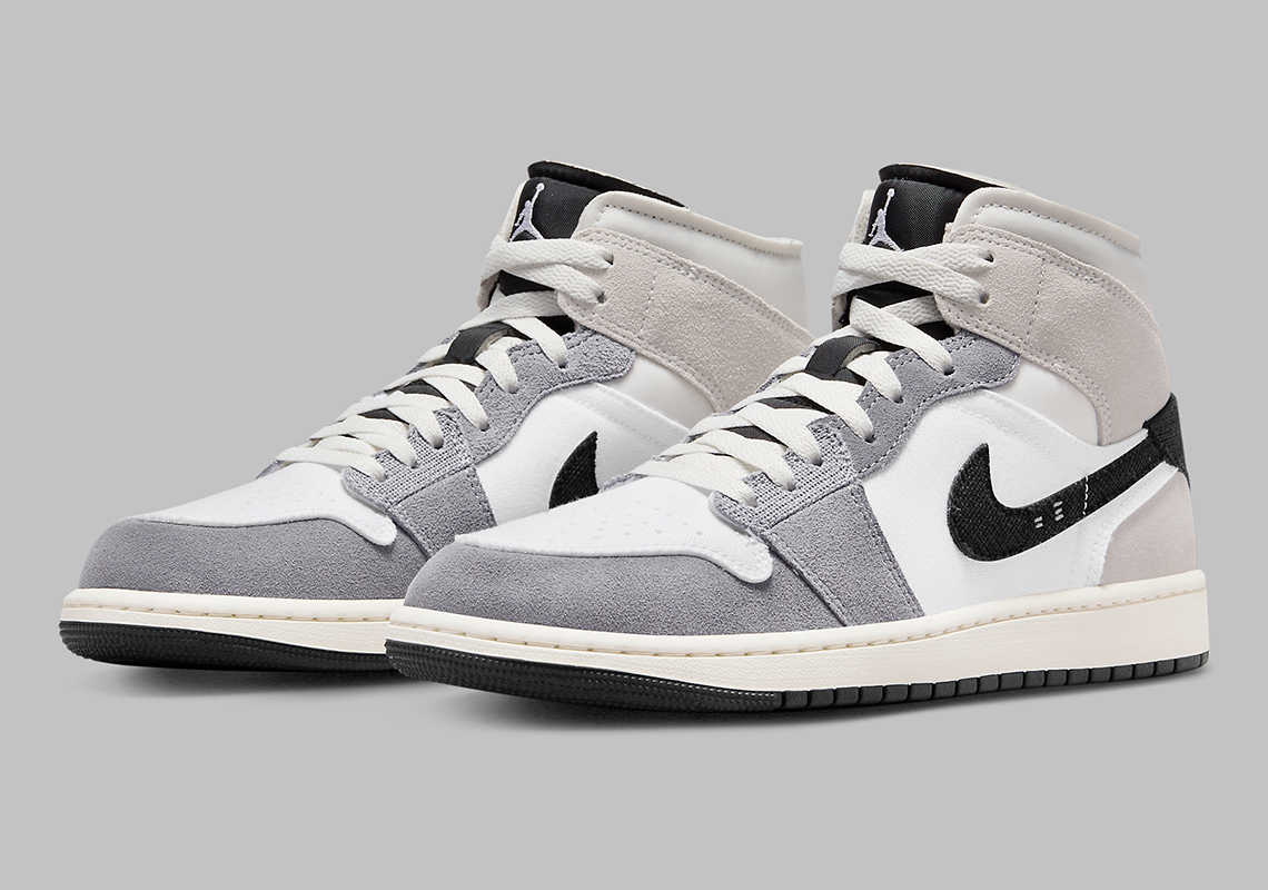 The Air Jordan 1 Mid Craft Reappears With "Cement Grey" Panels
