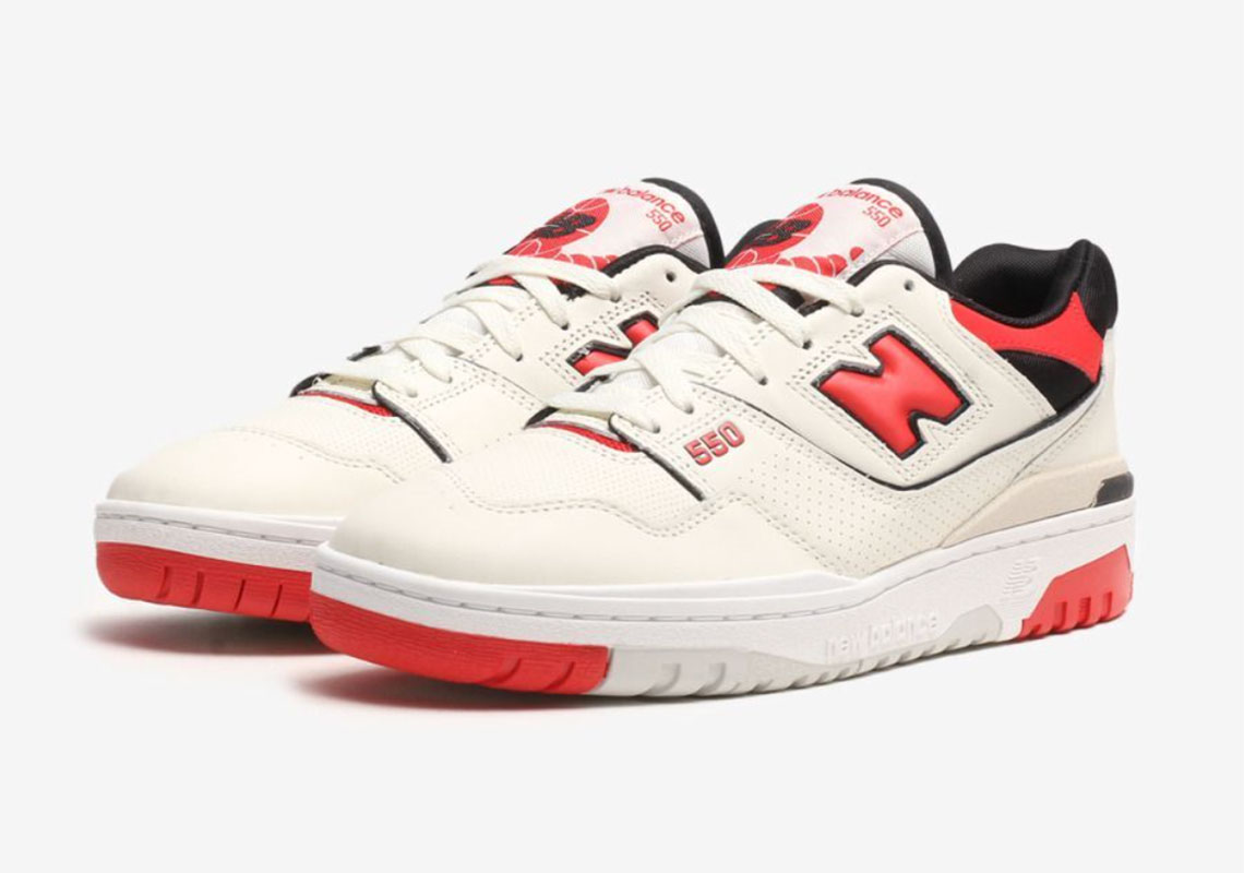 New Balance 550 White Red Sneakers - Farfetch