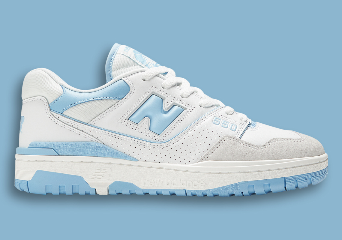 The New Balance 550 Is Now Available In White And Baby Blue Colors