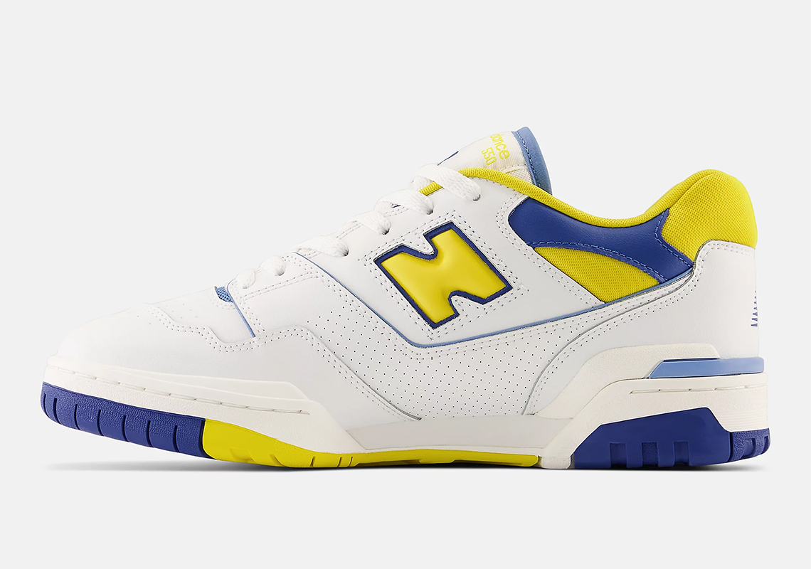 New Balance Baskets 574 Homme White Blue Yellow Bb550ncg 2