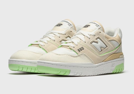 The New Balance 550 Sharpens This Women's Exclusive Colorway With A Squeeze Of Lime