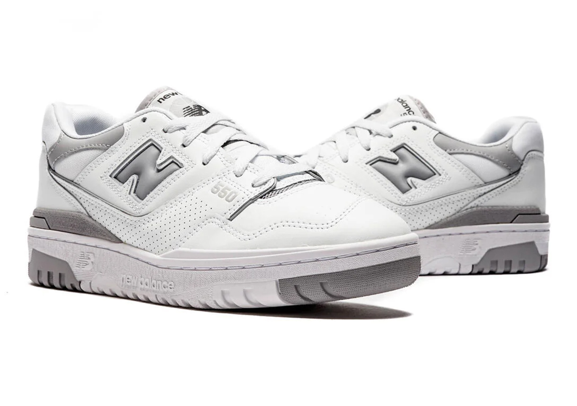 This Women's New Balance 550 Couples White And Silver For A Versatile Look