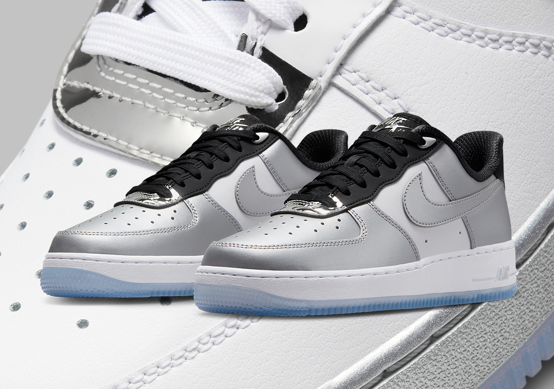 Chrome Accents Set Apart This Nike Air Force 1 Duo