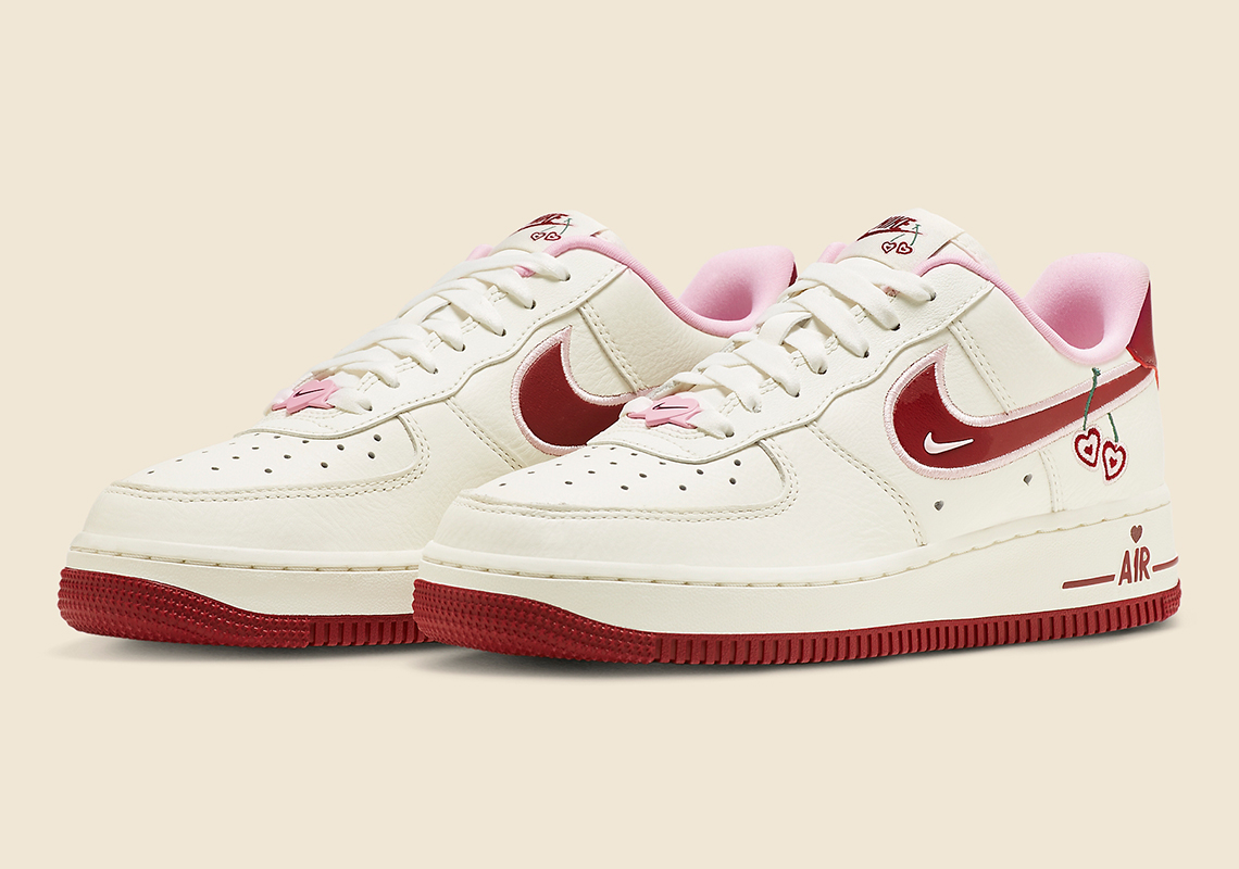 pink air force ones with heart