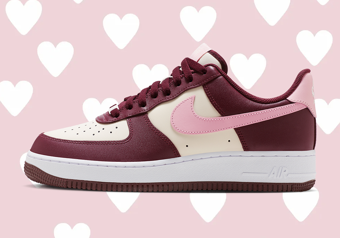 Nike Air Force 1 Low Valentines Day Sail Night Maroon Medium Soft Pink