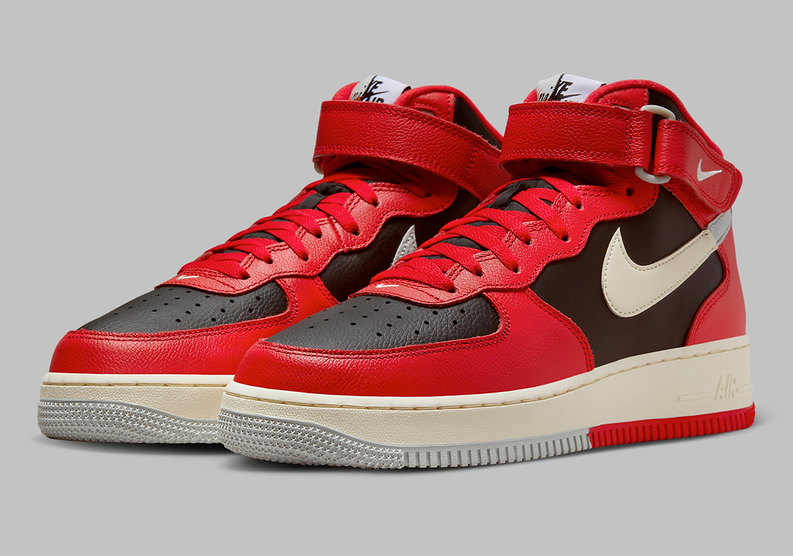 A Split "Bred" Makeover Covers This Nike Air Force 1 Mid