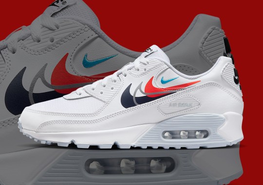 Another “White”-Colored Nike Air Max 90 Appears With Multiple Swooshes