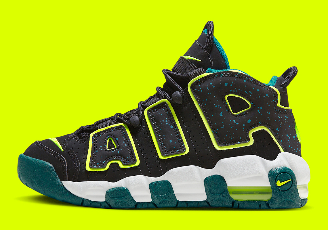Nike Air More Uptempo Gs Black Teal Volt Dz2809 001 Release Date 1
