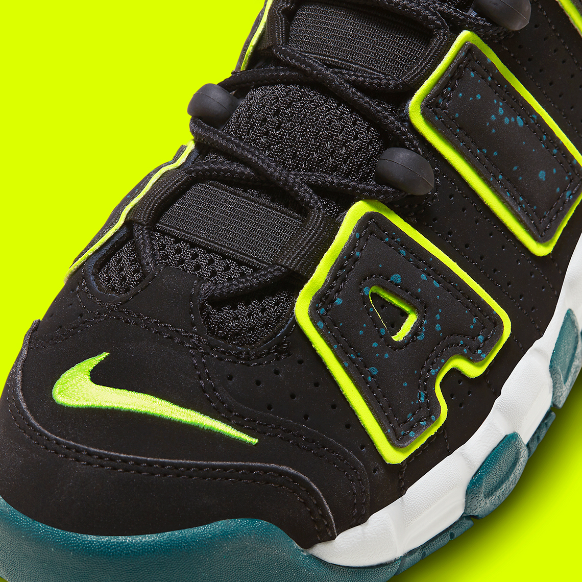 Nike Air More Uptempo Gs Black Teal Volt Dz2809 001 Release Date 7