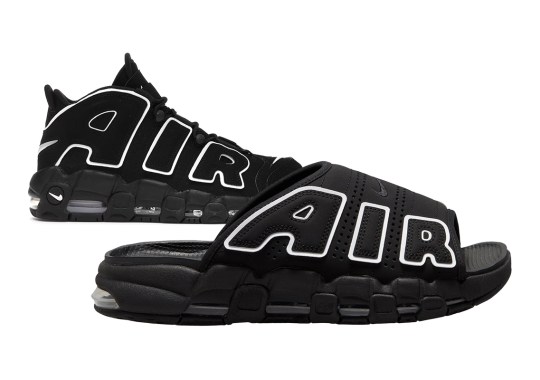 The Nike Air More Uptempo Slides Are Releasing In The OG “Black/White”