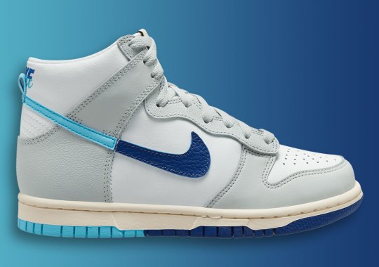 Split Branding And Two-Toned Soles Appear On This Upcoming Nike Dunk High