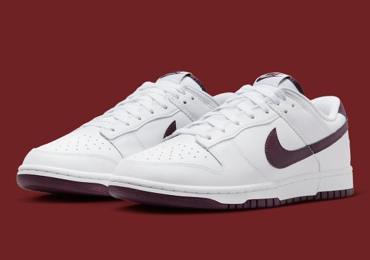 The Nike Dunk Low Gets A Pop Of "Night Maroon"