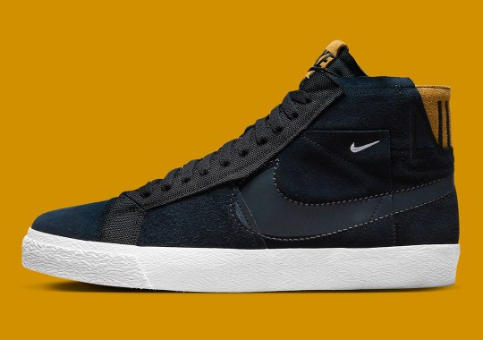Black And Wheat Paint This Nike SB Blazer Mid’s Patchwork Construction