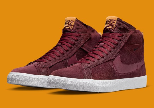 The Nike SB Blazer Mid's Patchwork Comes Enveloped In "Maroon"