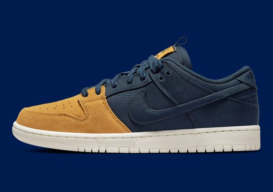 Stash Pockets And Ramp-Building Come Together On The Nike SB Dunk Low “Midnight Navy/Ochre”