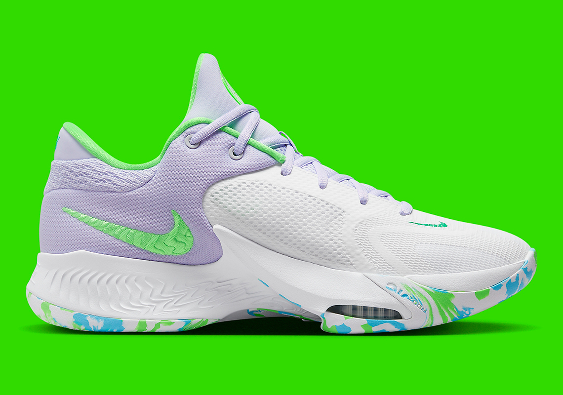 nike zoom freak 4 white lilac green silver dj6149 101 4