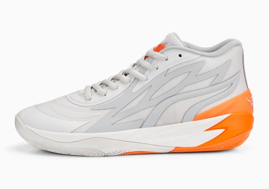 The PUMA MB.02 Fires Up In A Grey And Orange Colorway