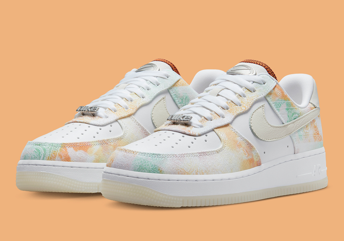 Tie-Dyed Paisley And Silver Metallic Emblems Reappear On The Nike Air Force 1