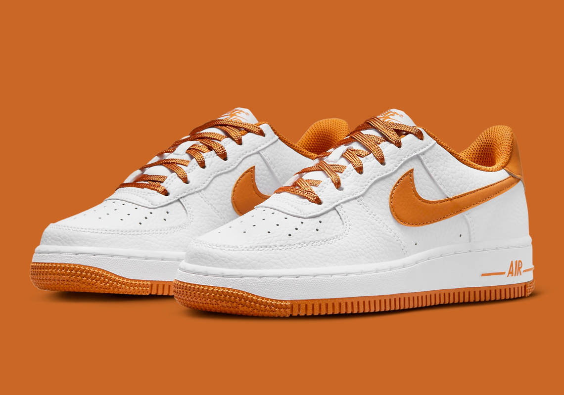 Nike Grade School Air Force 1 White/Desert Ochre