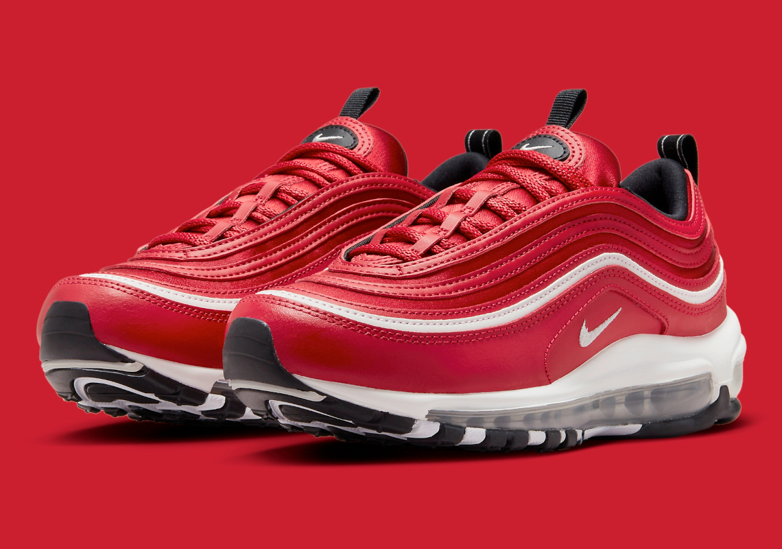 "Gym Red" Gives This Satin-Covered Nike Air Max 97 A Bold Look