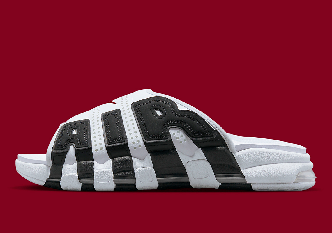 The Nike Air More Uptempo Slide Cozies Up In White And Black