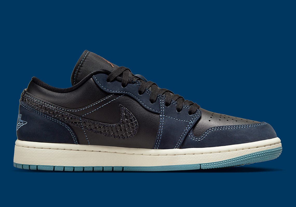 Air Jordan 1 Low Navy Black Snakeskin FJ5478-010 | SneakerNews.com