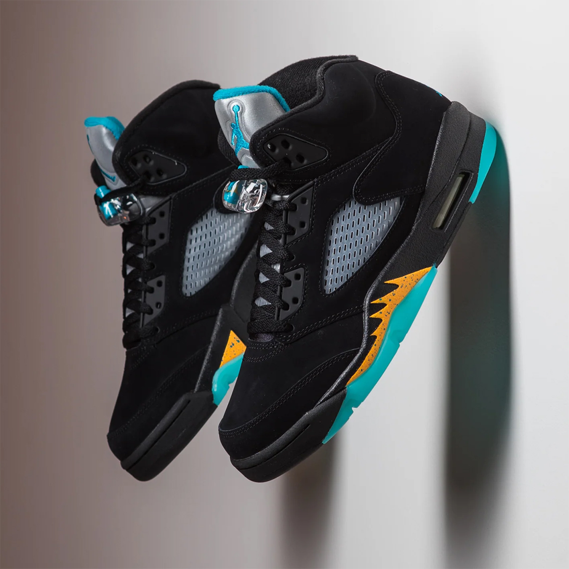 jordan 5 aqua black