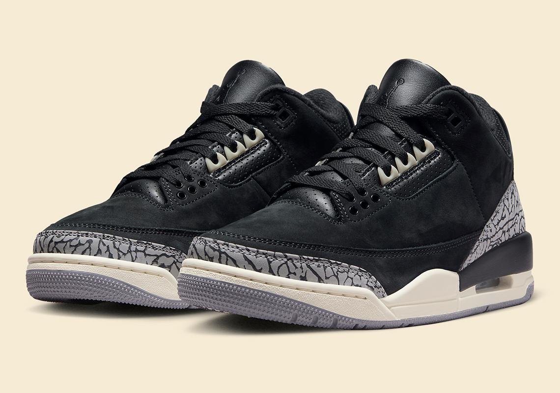 Jordan retro 3 all hot sale black