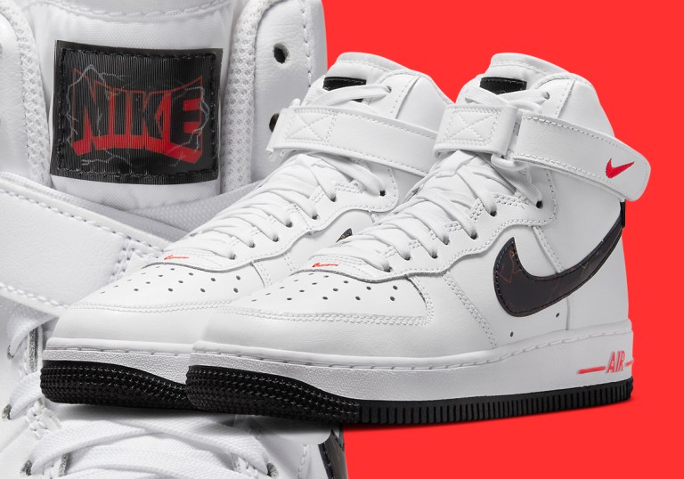 Nike Air Force 1 High ‘07 White Black Bright Crimson Shoes FD0730-100 Men’s 10.5 Nike Air Force 1 High White Black Bright Crimson - FD0730-100 main image 2