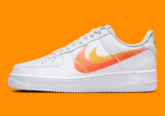 Nike Spraypaints Citrus-Toned Double Swooshes On The Air Force 1