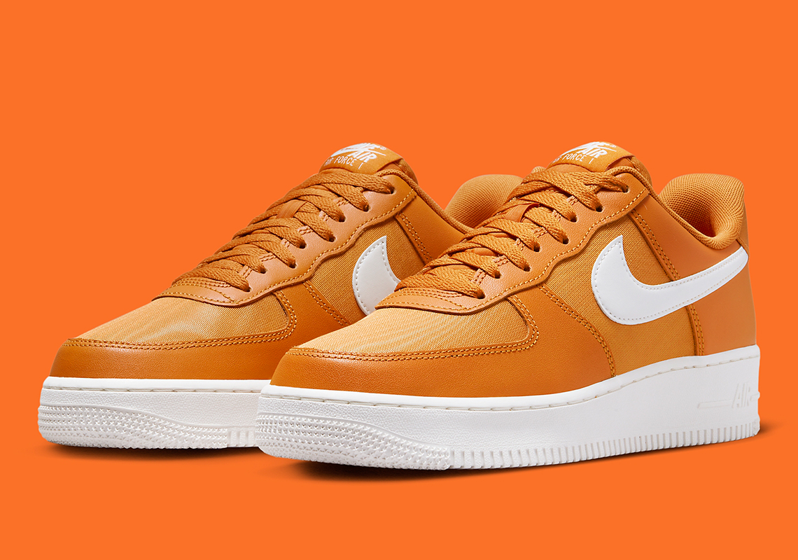 The Nike Air Force 1 Low Dresses In A Nylon-Treated "Mars Orange"