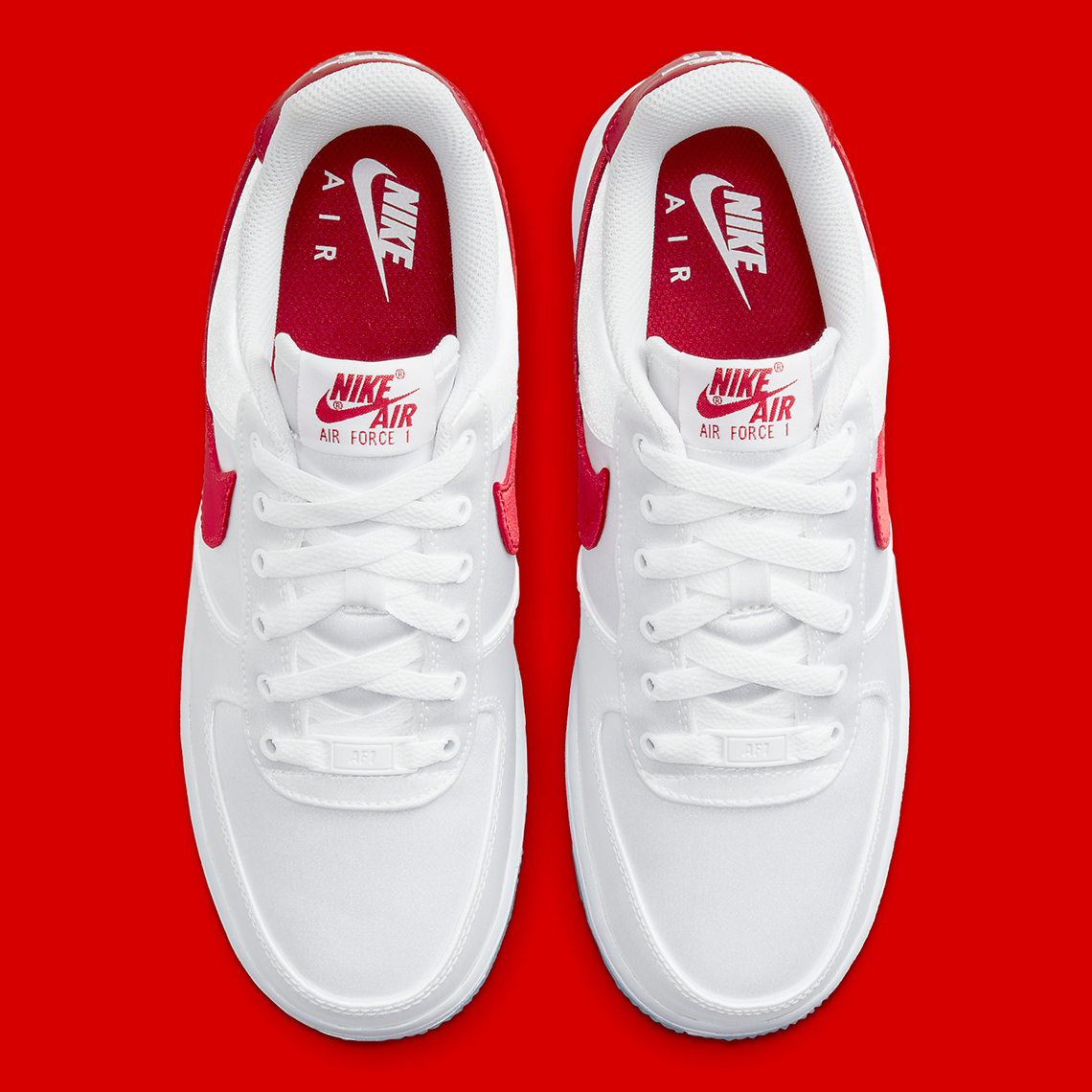 nike cu3473 Air Force 1 low satin white red dx6541 100 1