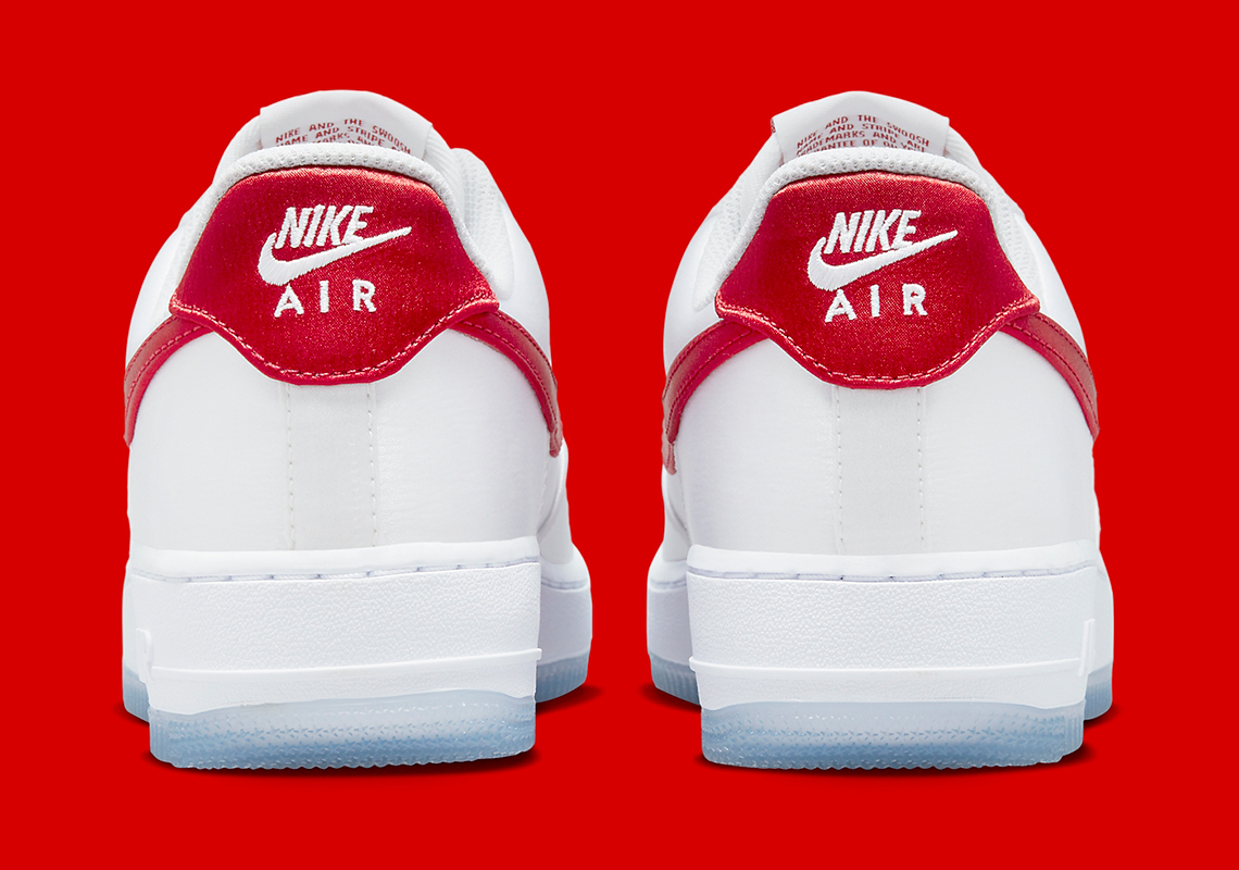 Nike Air Force 1 Low Satin White Red Dx6541 100 3