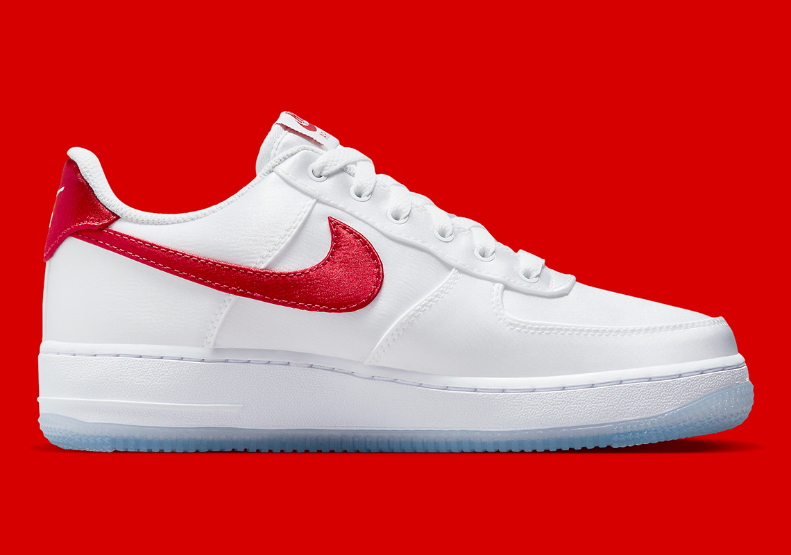 Nike Air Force 1 Low Satin White Red Dx6541 100 4