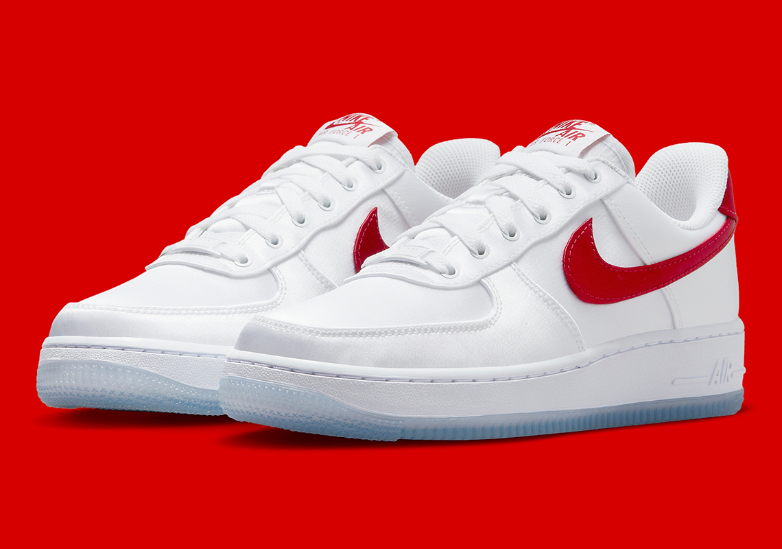 nike air force 1 low satin white red dx6541 100 5