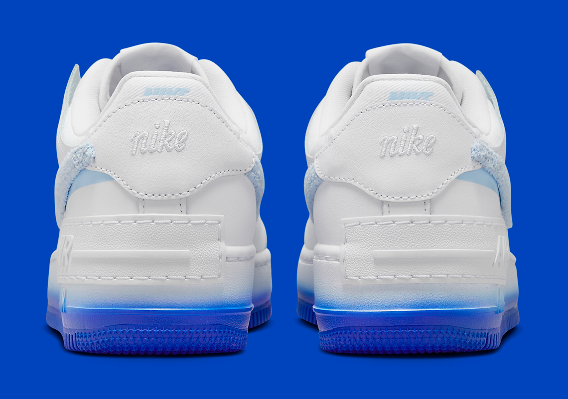 Air Force 1 Shadow Chenille Swoosh FJ4567-100 White/Blue Tint - SoleSnk