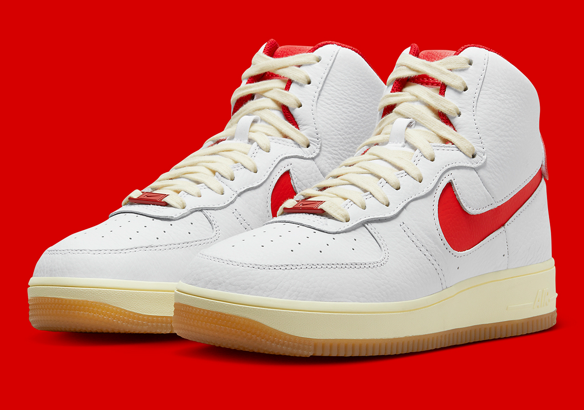 "University Red" And "Coconut Milk" Coordinate Across The Nike Air Force 1 Sculpt