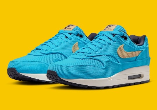 The Nike Air Max 1 “Baltic Blue” Is Covered Head To Toe In Corduroy