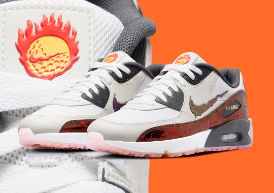 Fiery Golf Imagery Claims On The Nike Air Max 90 G For The Upcoming Tournament In The Desert