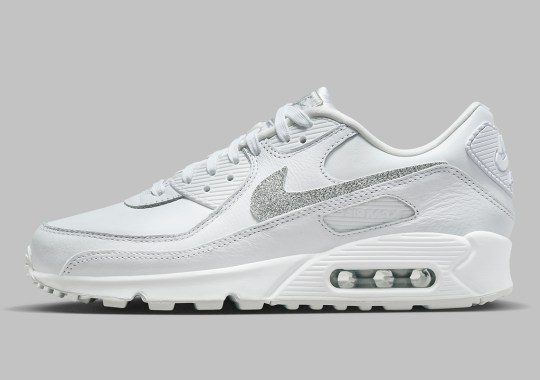 The Nike Air Max 90 Gleams With Glittery Silver Swooshes
