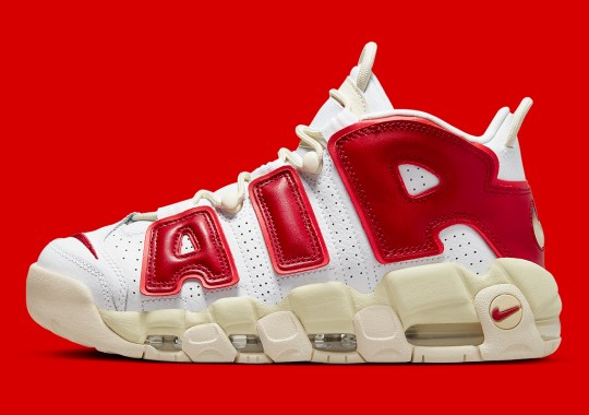 The Nike Air More Uptempo Stands Out With Bright Red Lettering