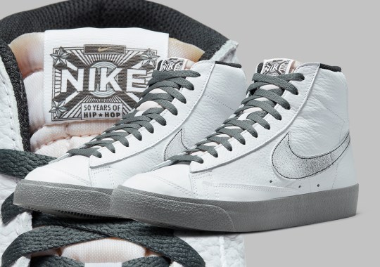 A Silver Mic Adorns The Nike Blazer Mid ’77 For Hip-Hop’s 50th Birthday