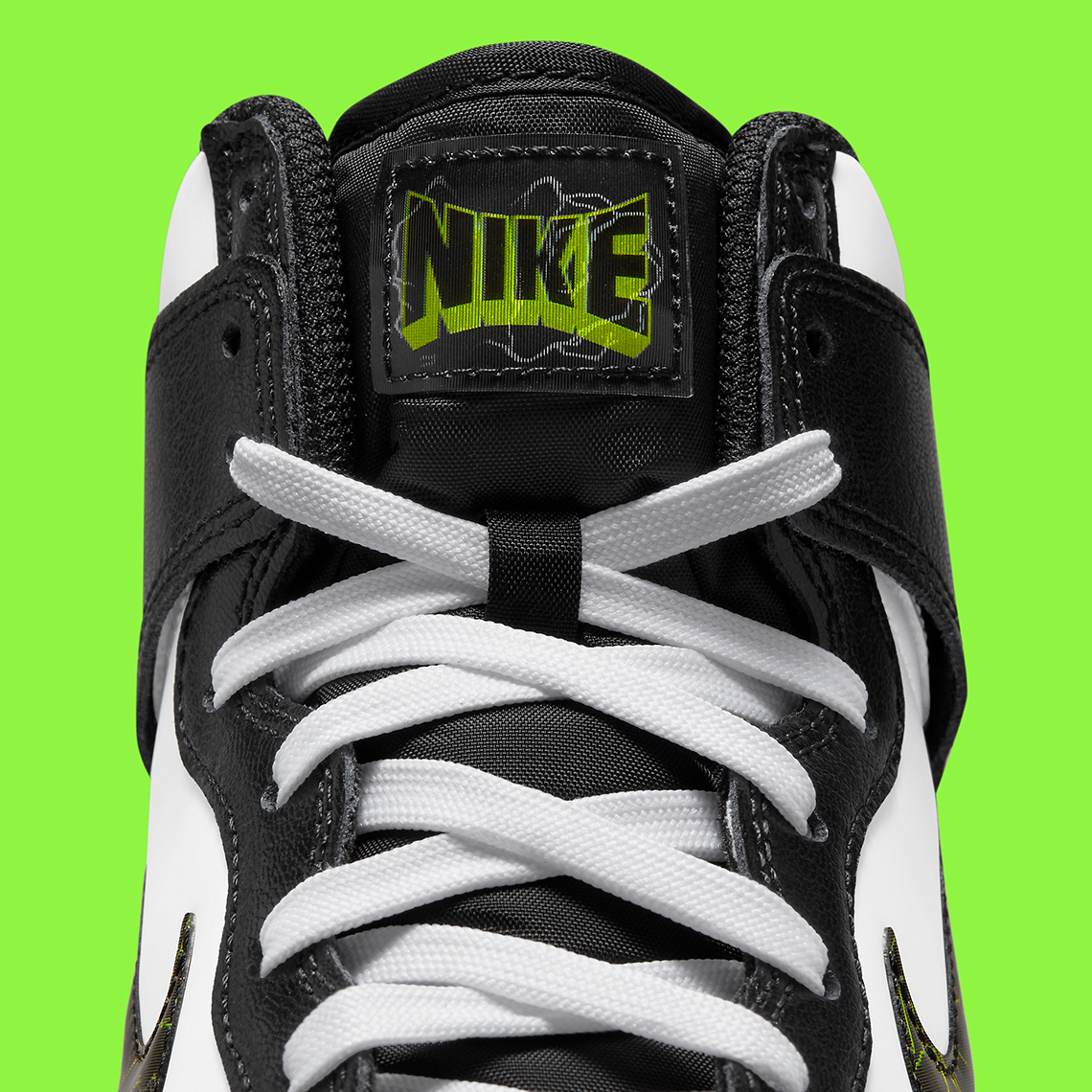 Nike Dunk High Black White Neon Electric Green Fd0732 100 1