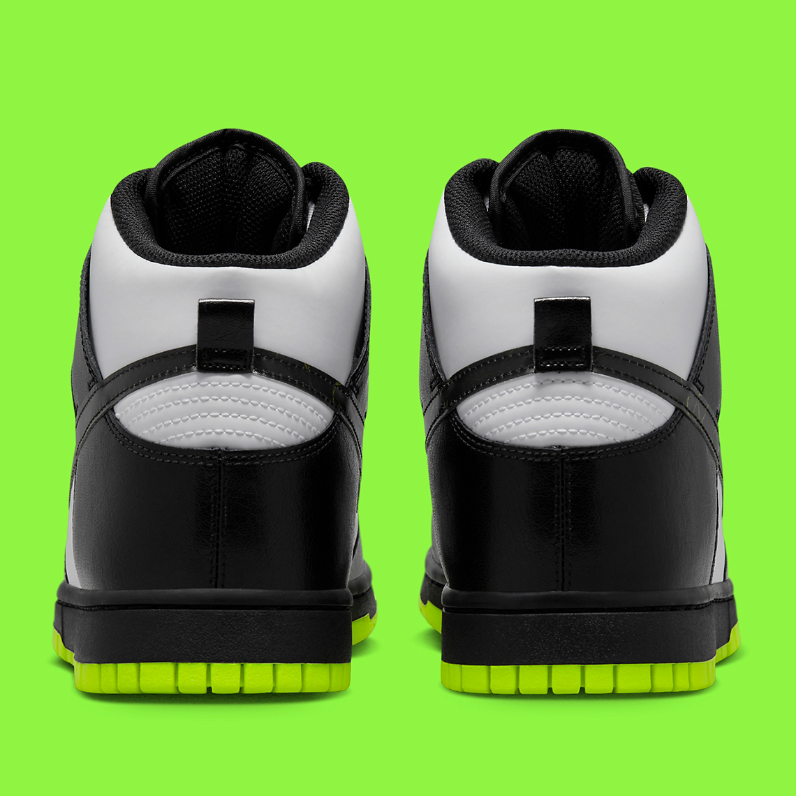 Nike Dunk High Black White Neon Electric Green Fd0732 100 3