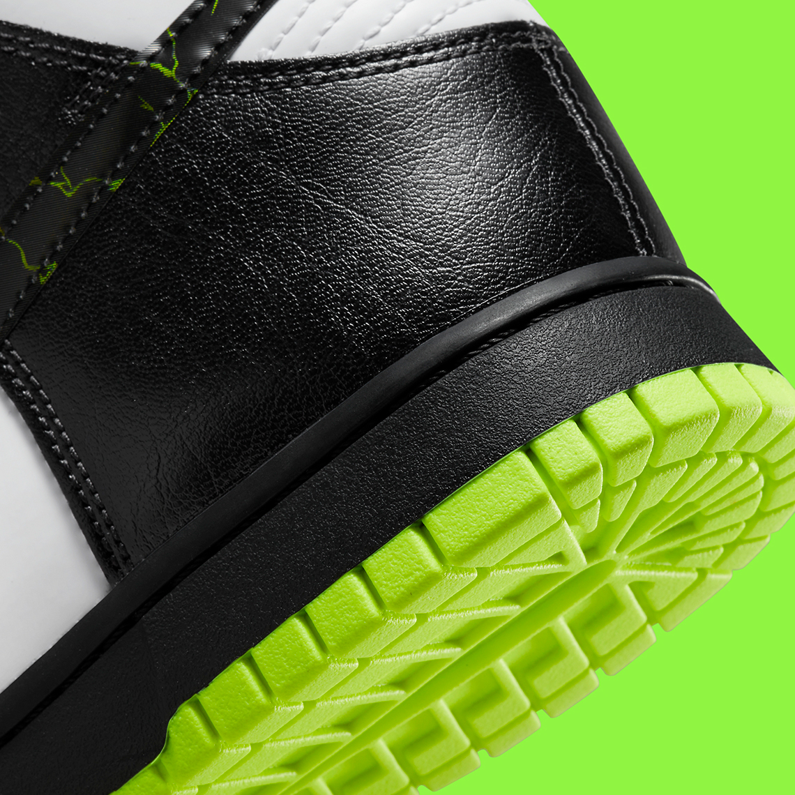 Nike Dunk High Black White Neon Electric Green Fd0732 100 5