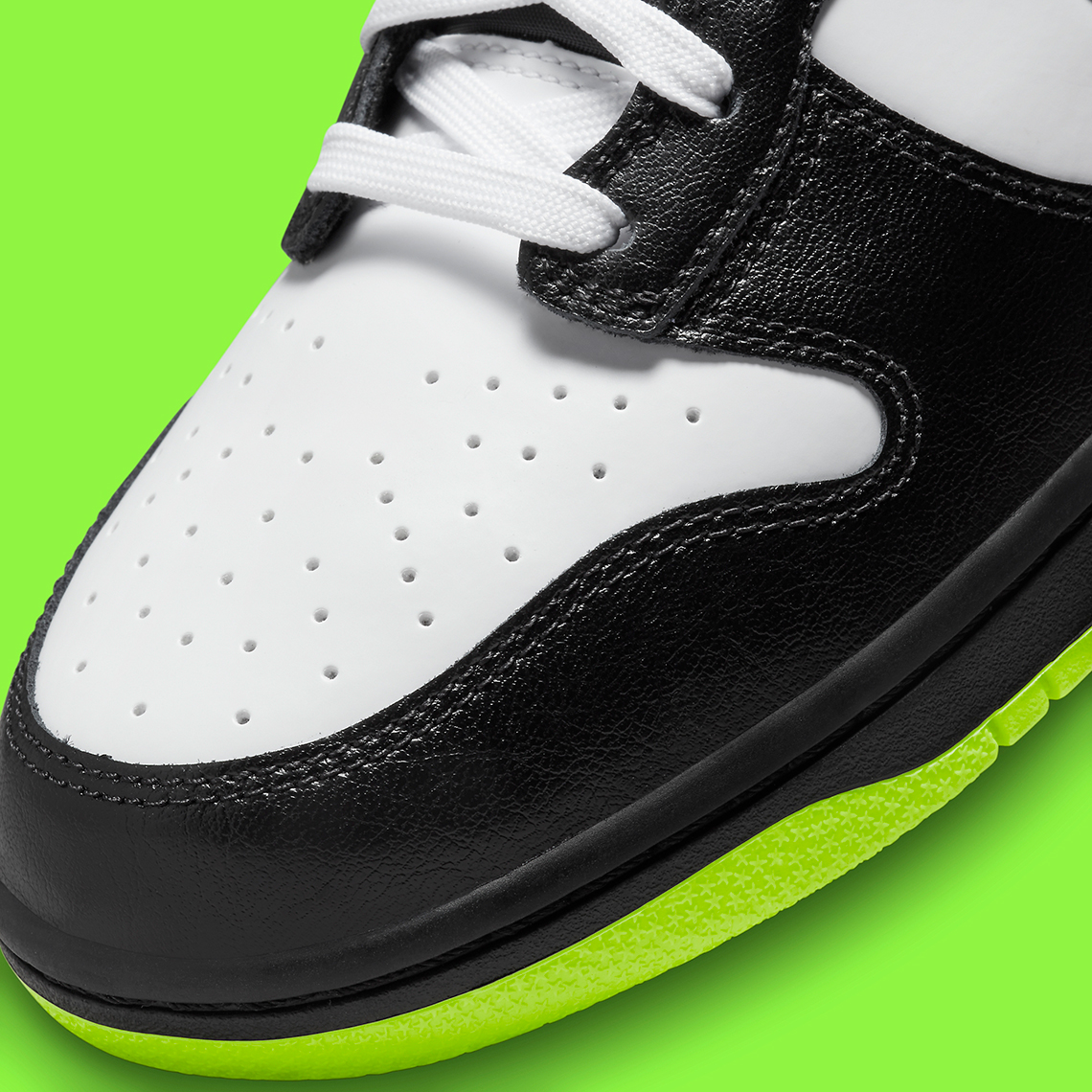 Nike Dunk High Black White Neon Electric Green Fd0732 100 7