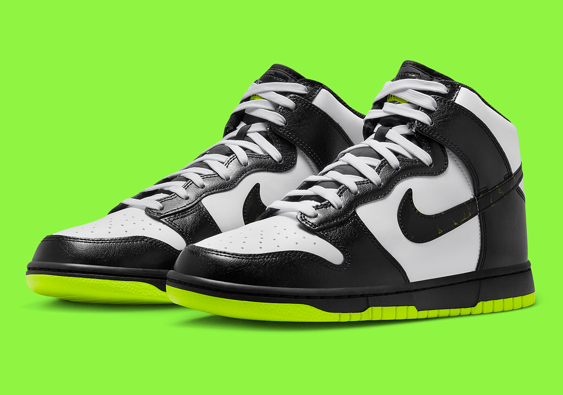 Nike Electrifies The Dunk High With Black, White, And Voltage Green