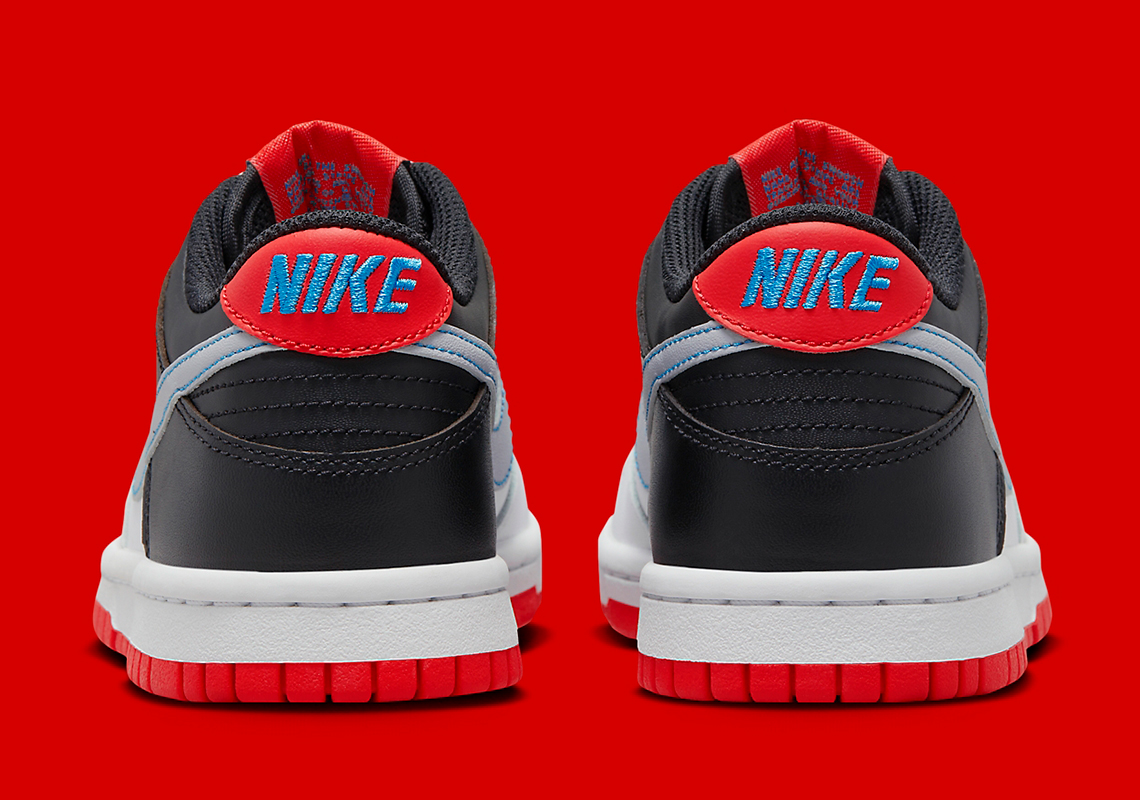 nike dunk low gs white black red blue dh9765 103 8